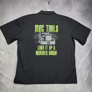 Mac Tools Dickies Black Short Sleeve Work Shirt Mens 3XL Embroidered Truck Rig
